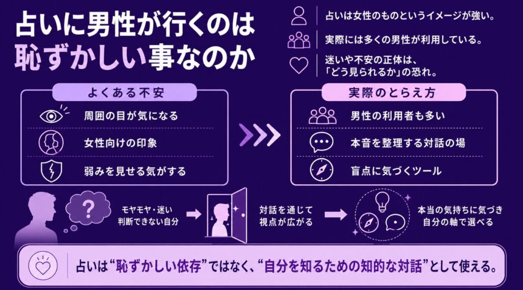 占いに男性が行くのは恥ずかしい事なのか