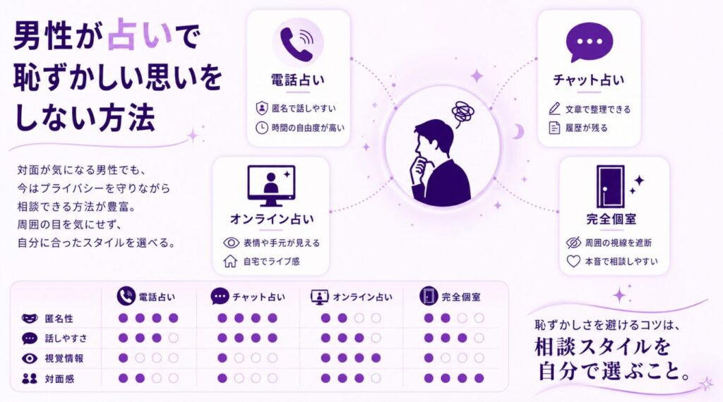 男性が占いで恥ずかしい思いをしない方法
