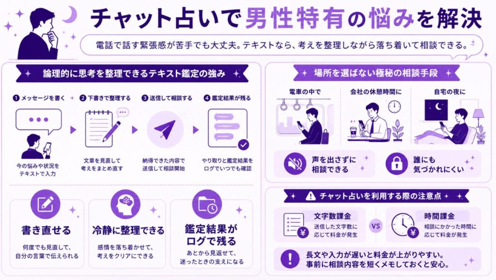 チャット占いで男性特有の悩みを解決