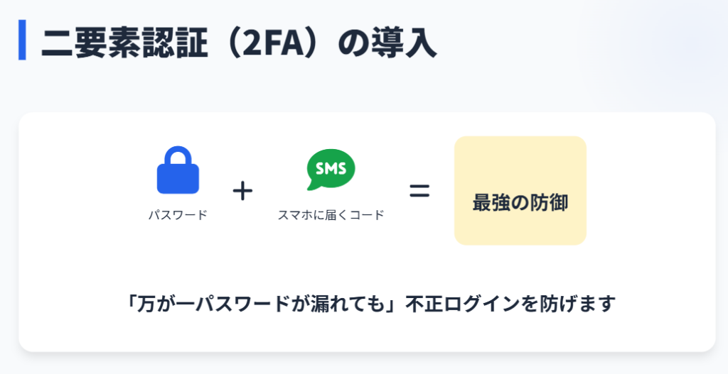 二要素認証（2FA）の導入
