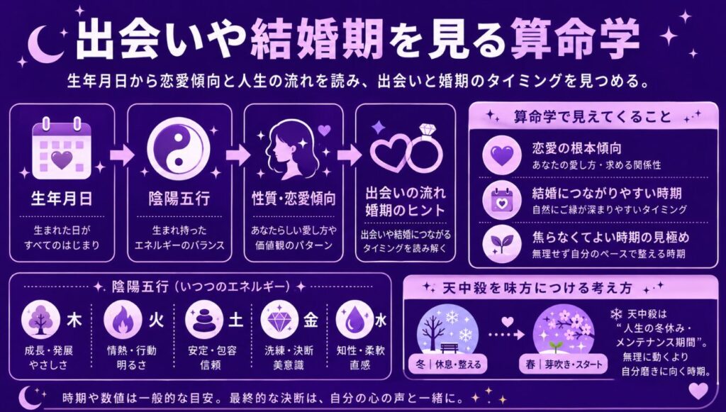 怖いほど当たる恋愛占い 出会いや結婚期を見る算命学