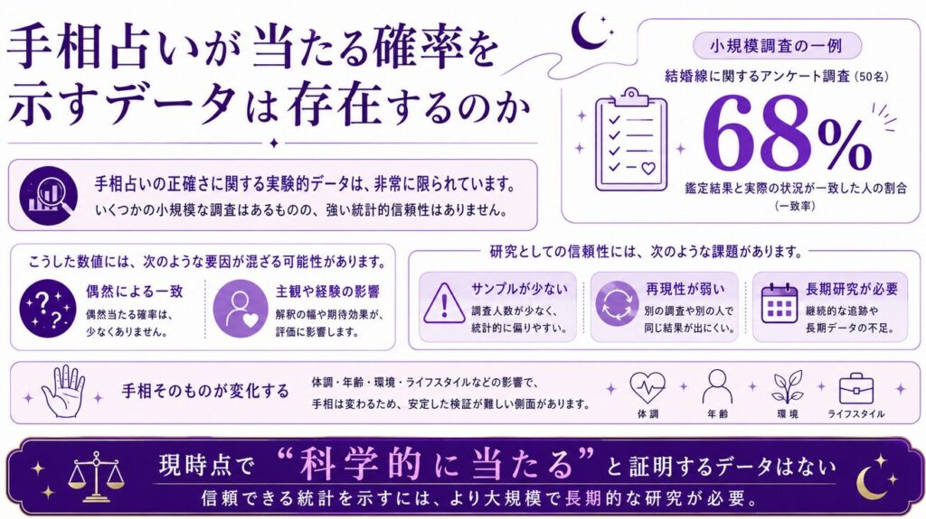 手相占いが当たる確率を示すデータは存在するのか