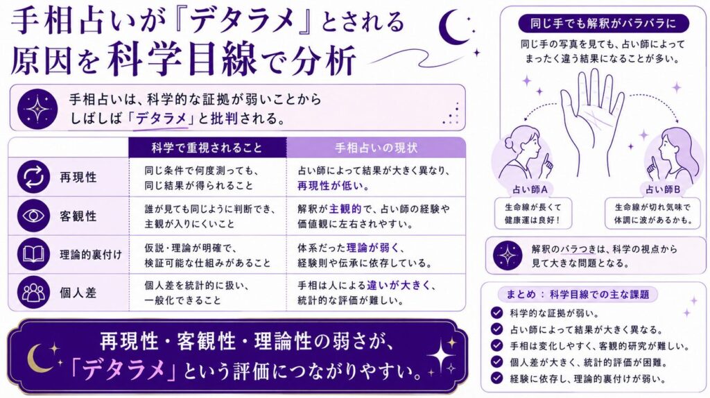 手相占いが「デタラメ」とされる原因を科学目線で分析