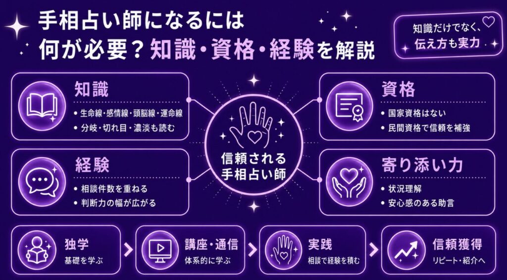 手相占い師になるには何が必要?知識・資格・経験を解説