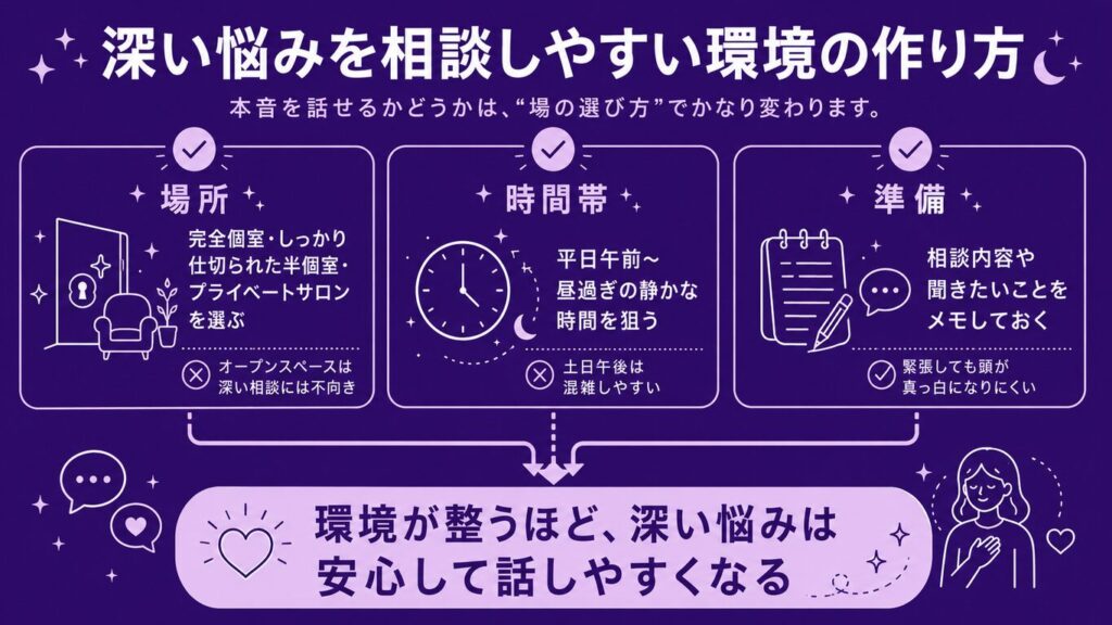 占いに一人で行く　深い悩みを相談しやすい環境の作り方