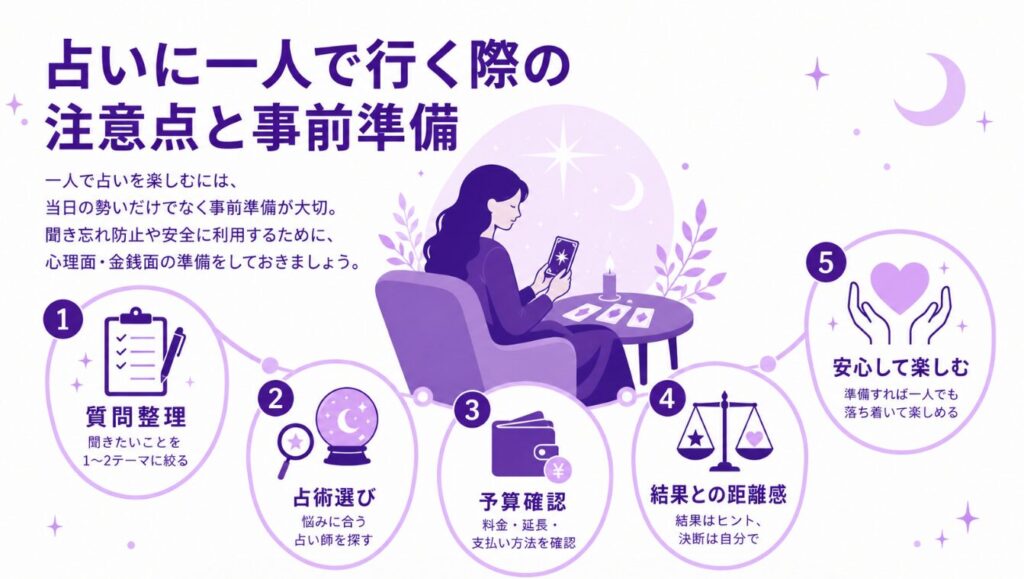 占いに一人で行く際の注意点と事前準備