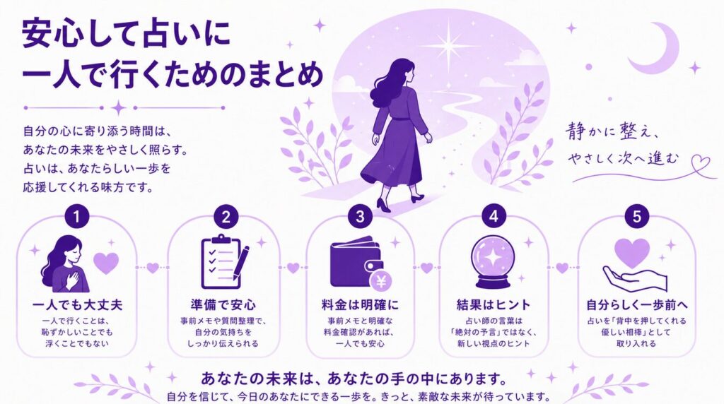 まとめ：安心して占いに一人で行くために
