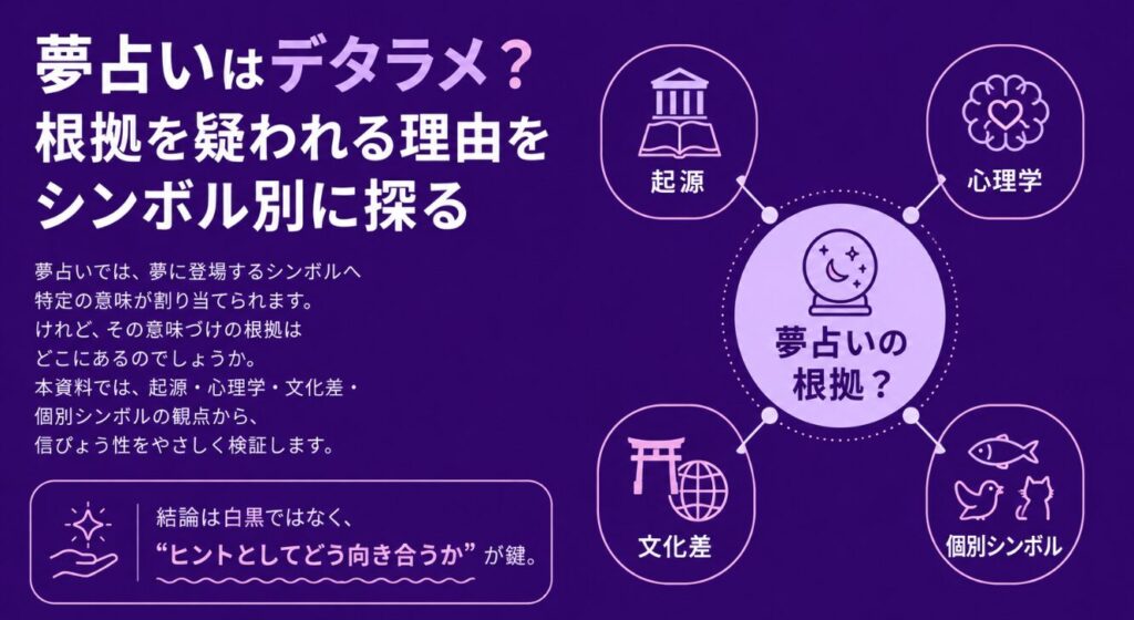 夢占いはデタラメ?根拠を疑われる理由をシンボル別に探る