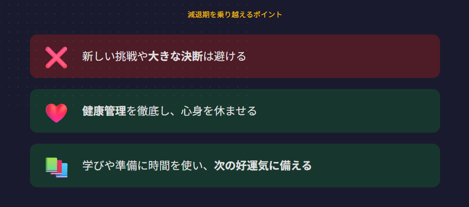 六世占星術　減退期の過ごし方