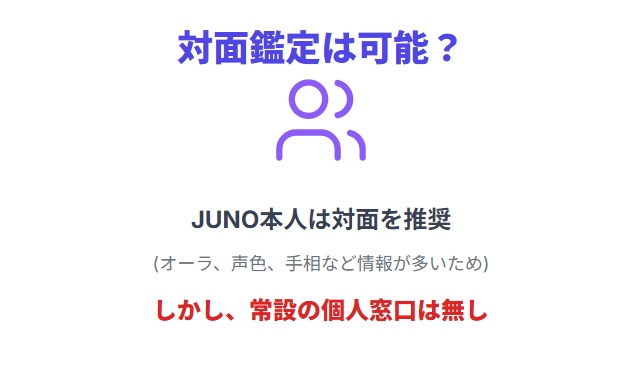 JUNOの占い対面鑑定は可能?