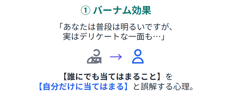 ネット占いのからくり バーナム効果:誰にでも当てはまる「あなた」