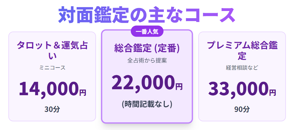 みみこ 対面の占いはどこで受けられる? 料金とコース