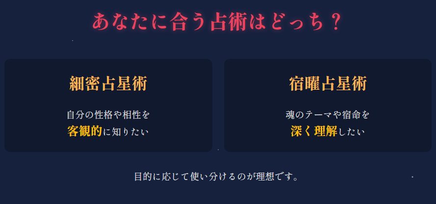 細密占星術との違いを理解して正しい占術を選ぶ