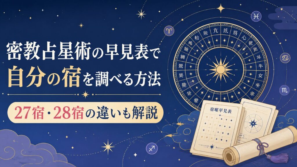 密教占星術の早見表で自分の宿を調べる方法｜27宿・28宿の違いも解説