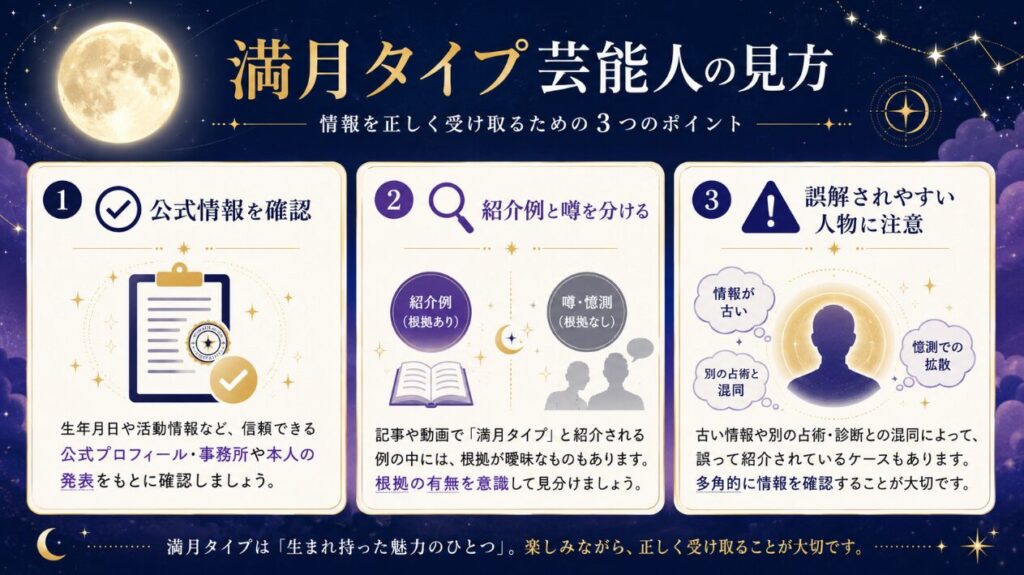 星ひとみの満月タイプ芸能人は誰？公式情報と誤解されやすい人物も整理２
