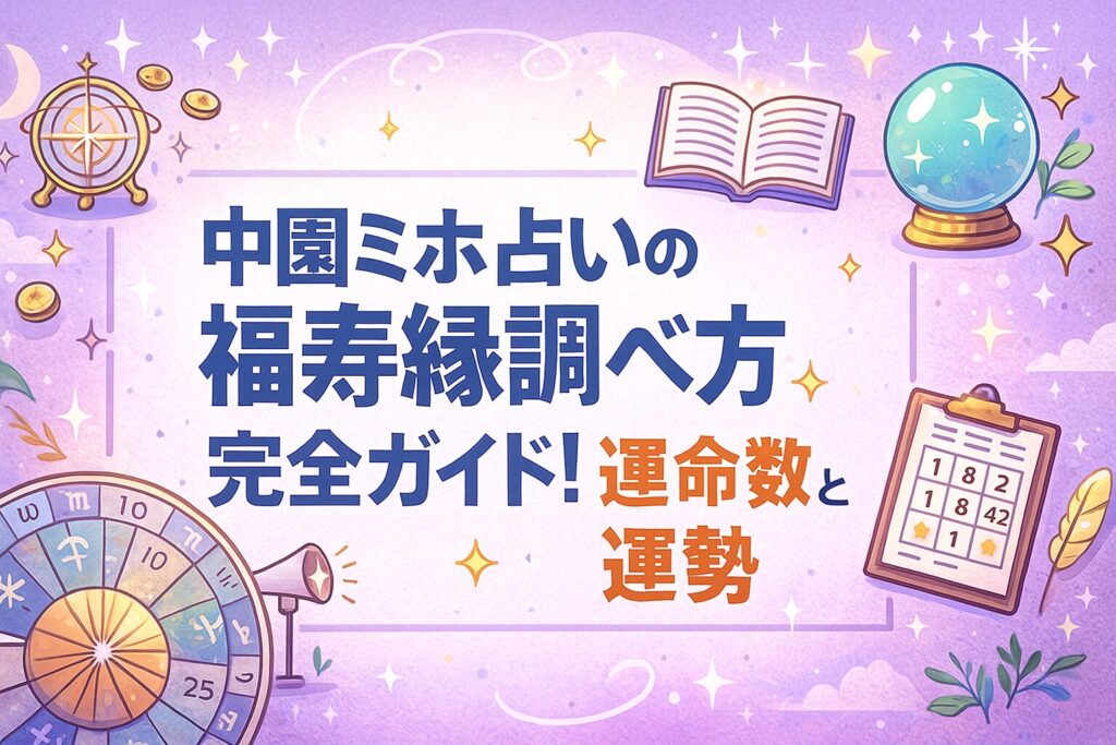 中園ミホ占いの福寿縁調べ方完全ガイド！運命数と運勢