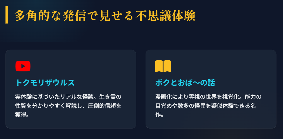 ヤースー　トクモリザウルスや漫画で見せる不可思議な体験談