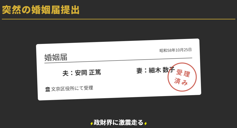 安岡正篤 細木数子　突然の婚姻届提出と騒動の幕開け