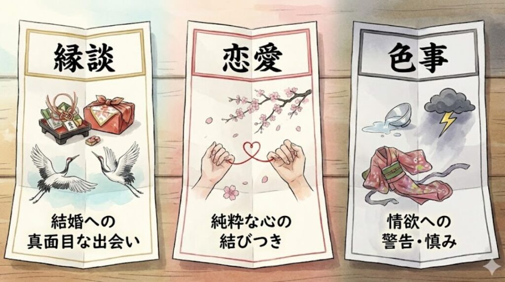 おみくじの色事とは？意味と恋愛・縁談との違いを徹底解説