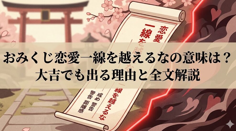 おみくじ恋愛一線を越えるなの意味は？大吉でも出る理由と全文解説