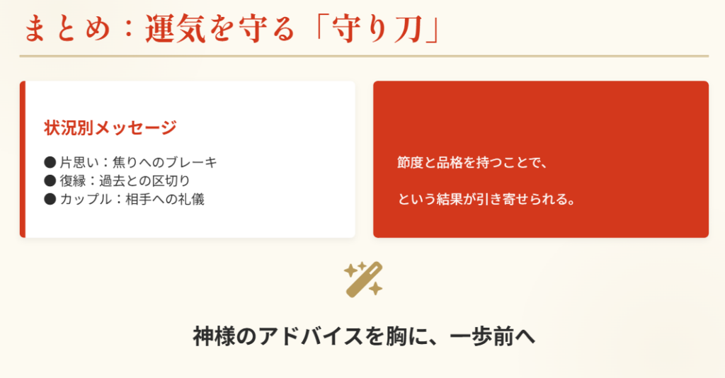おみくじの恋愛で一線を越えるなと出た時のまとめ
