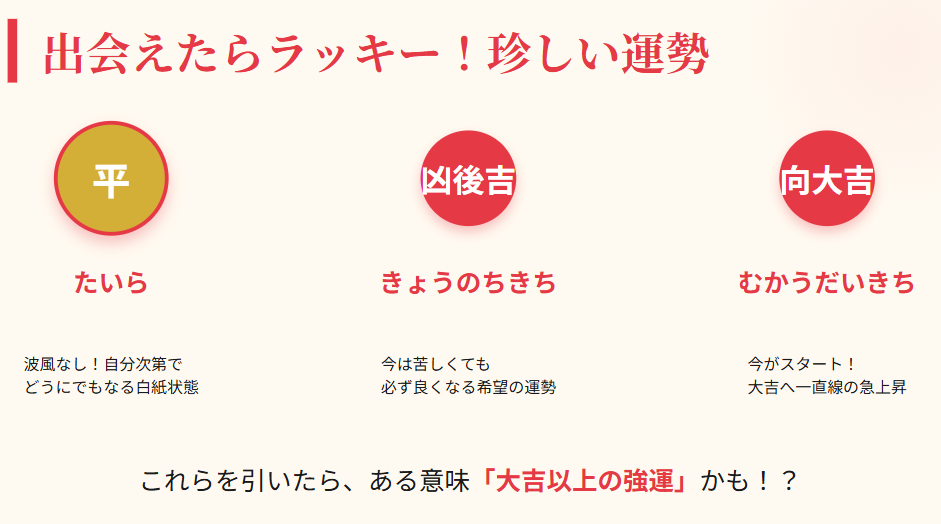 おみくじ　珍しい平や凶後吉などの種類