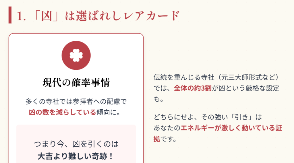 おみくじ　凶が出る確率は大吉よりレアなのか２