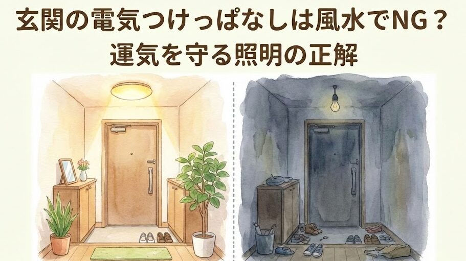 玄関の電気つけっぱなしは風水でNG？運気を守る照明の正解