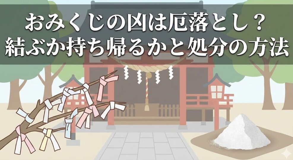 おみくじの凶は厄落とし？結ぶか持ち帰るかと処分の方法