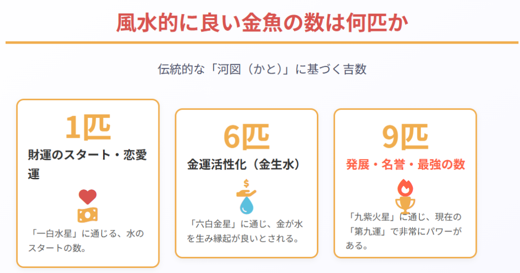 風水的に良い金魚の数は何匹か
