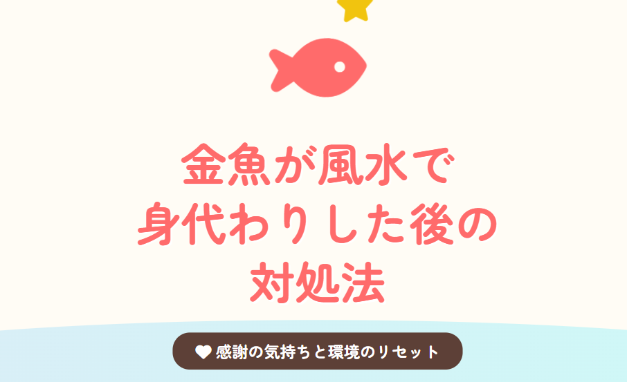 金魚が風水で身代わりした後の対処法