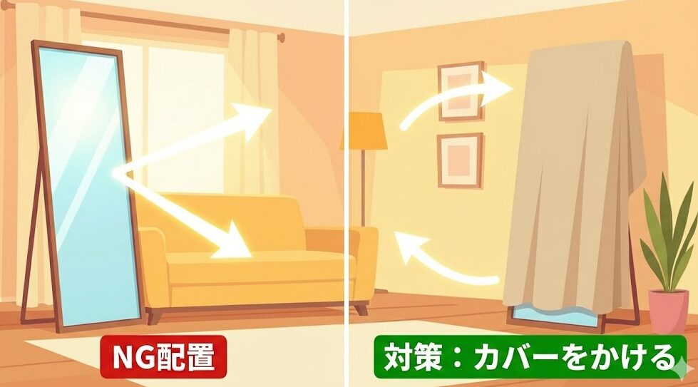 風水 リビング 窓の正面に鏡を置くのは逆効果になるケース