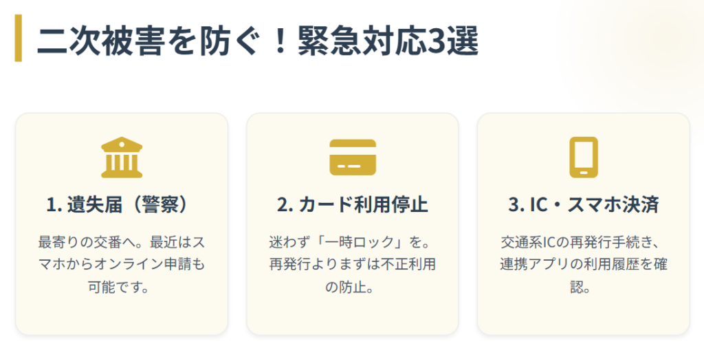 財布　落とした　カード停止や遺失届などの緊急対応