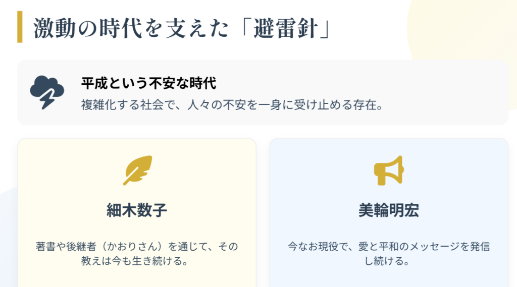 まとめ：時代を象徴する美輪明宏と細木数子の軌跡