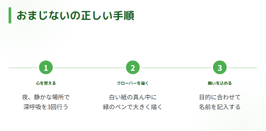 四つ葉のクローバー　おまじない　基本的な書き方と正しい手順