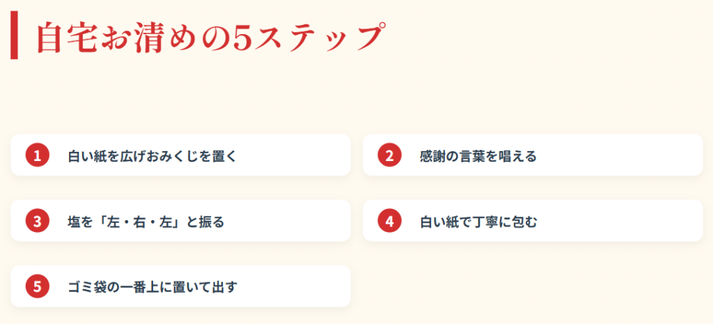 おみくじ 自宅で塩を使って清める手順2