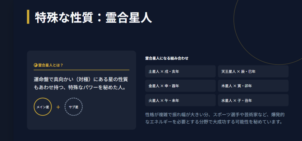 霊合星人など特殊な星の調べ方
