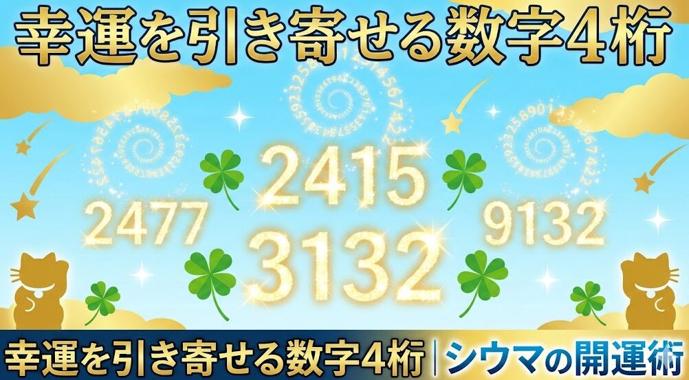 幸運を引き寄せる数字4桁|シウマの開運術