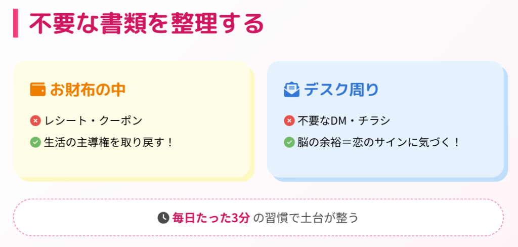不要な書類を整理して恋愛運をアップ
