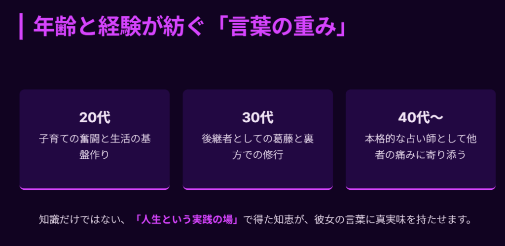占い師細木かおりの年齢と人生経験