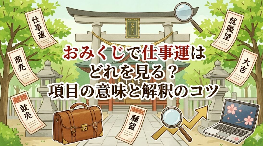 おみくじで仕事運はどれを見る？項目の意味と解釈のコツ