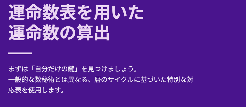 細木数子の六星占術 運命数表を用いた運命数の算出