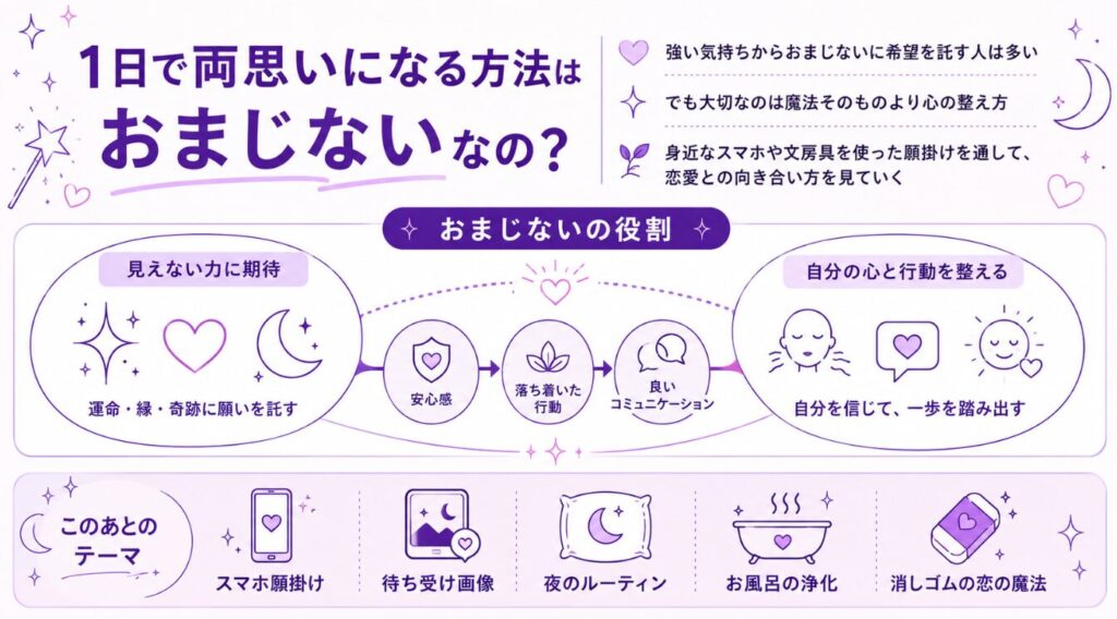 1日で両思いになる方法はおまじないなの？