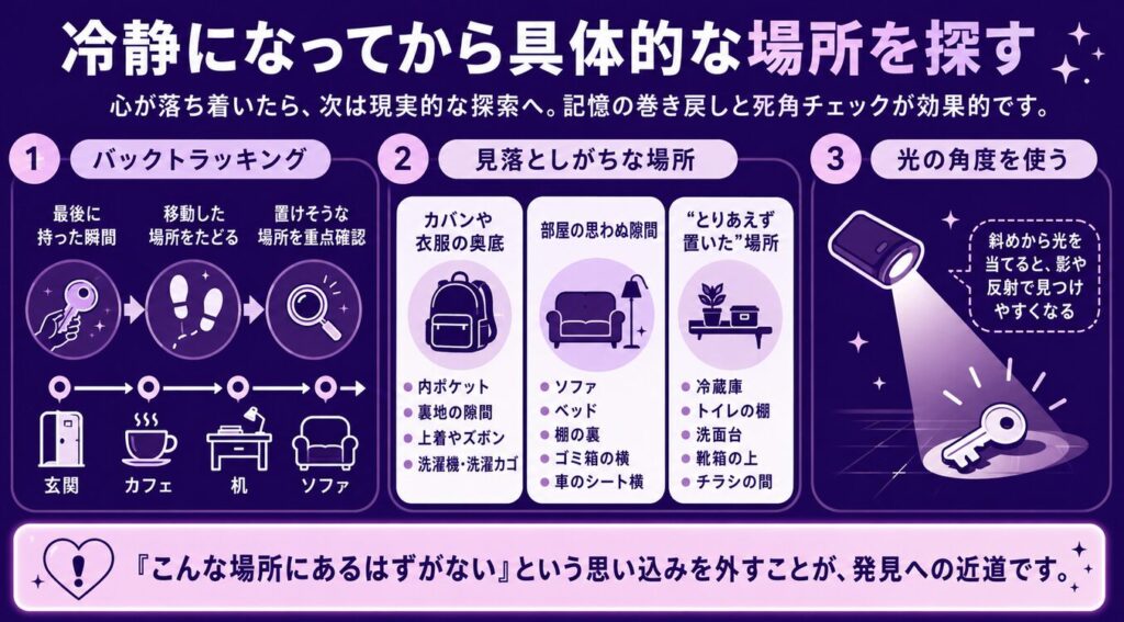 なくしもの おまじない 冷静になってから具体的な場所を探す