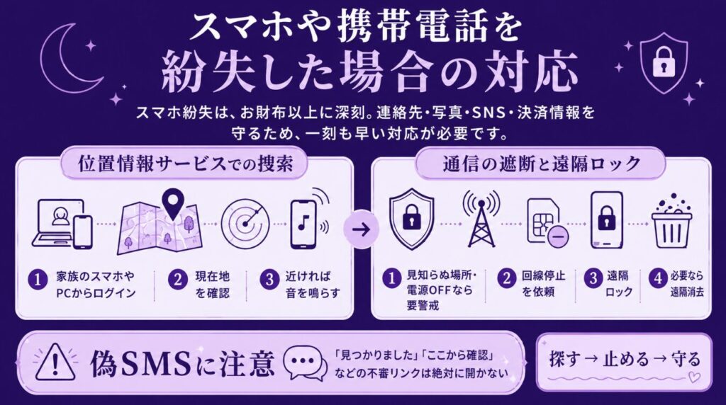 なくしもの おまじない スマホや携帯電話を紛失した場合の対応