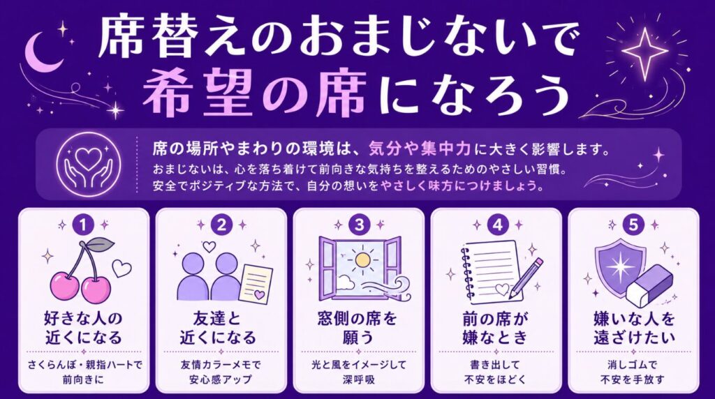 席替えのおまじないで希望の席になろう