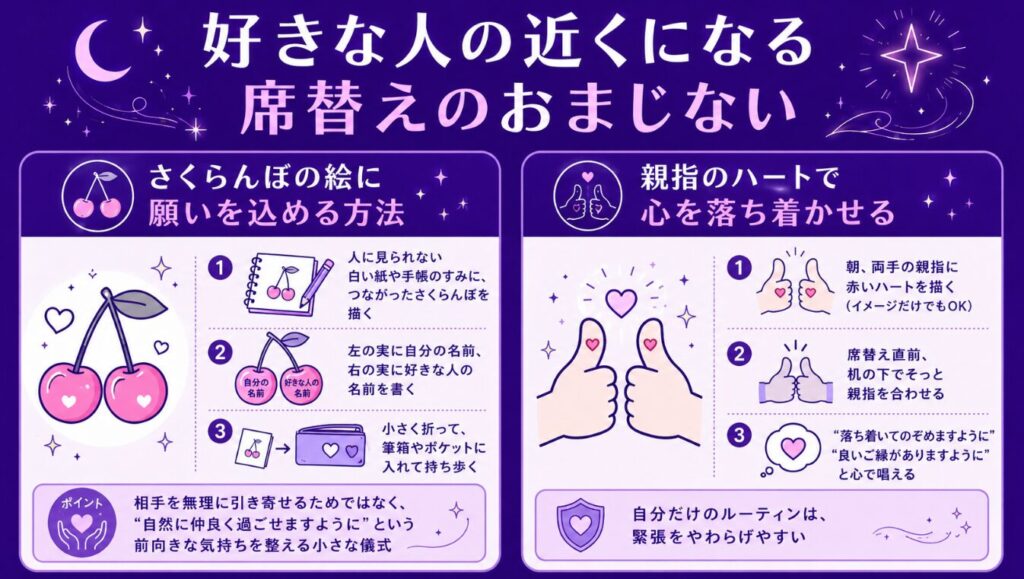 好きな人の近くになる席替えのおまじない