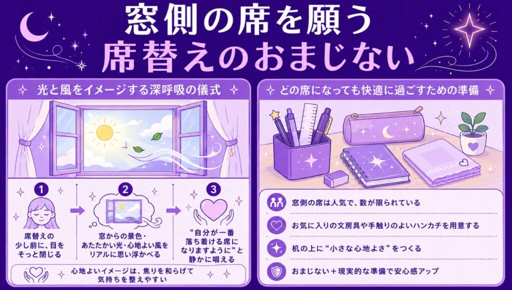 窓側の席を願う席替えのおまじない