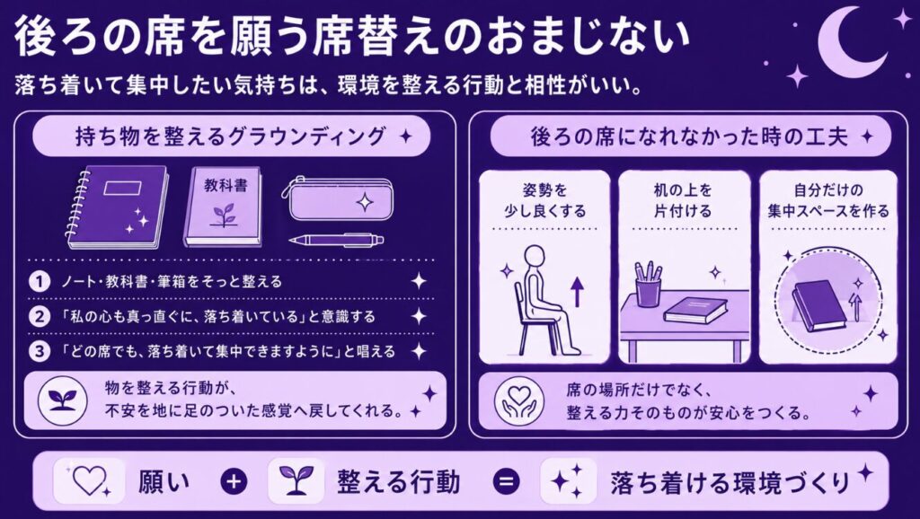 後ろの席を願う席替えのおまじない