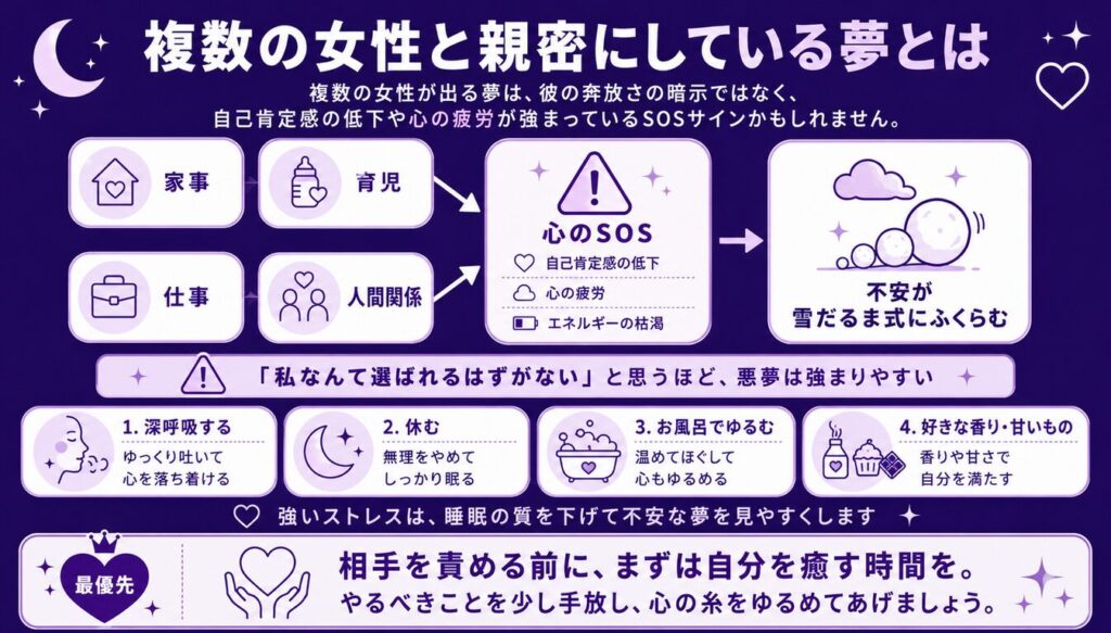 夢占いで旦那が他の女とイチャイチャする 複数の女性と親密にしている夢とは